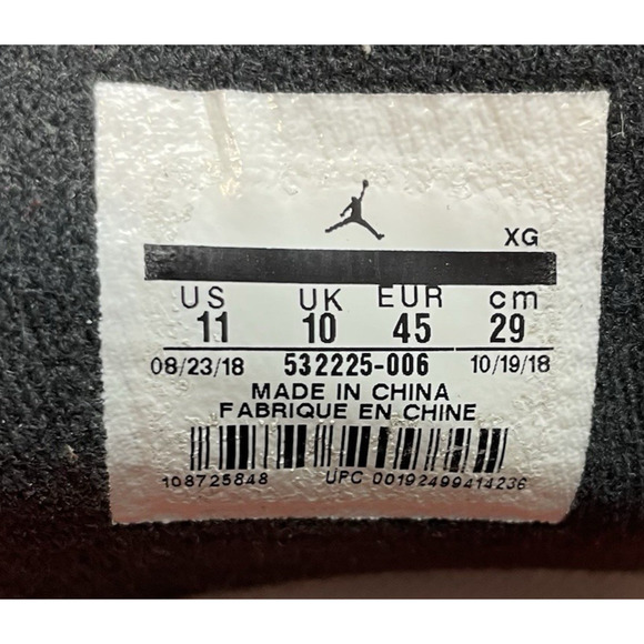 Nike Jordan Hydro 4 Slides Sandals Mens 11 Black Fire Red Cement Flight 532225 - Picture 7 of 8